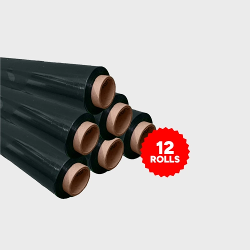 Black Cast Hand Pallet Wrap – 200m x 400mm 17 Micron 12 pack