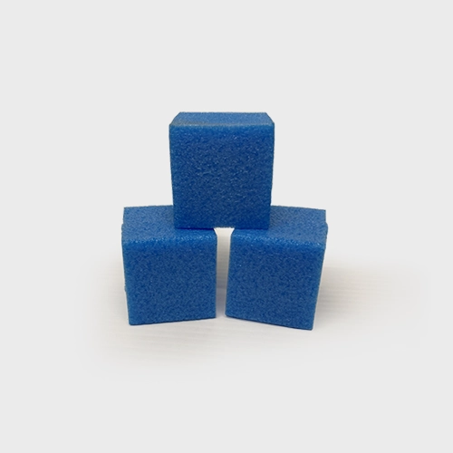 Blue Self Adhesive Foam Blocks 50 x 50 x 50mm available in strips of 23