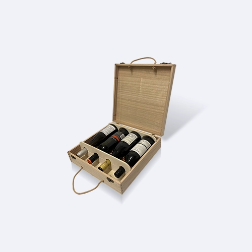 Wooden Wine Box for 4 bottles