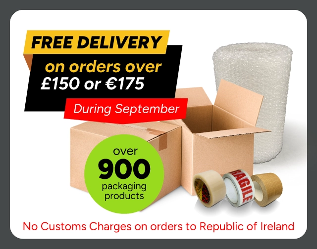 Free Delivery on orders over £150 / €175 at Cardboard Boxes NI